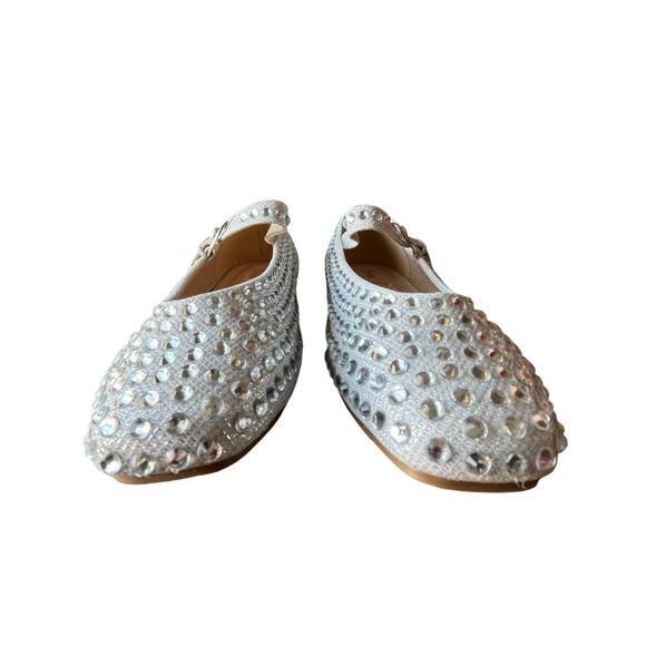 Chase & Chloe Mary Jane Ballet Flats Shoes Size 7.5 Silver Glitter Holidays NWT - Picture 5 of 11